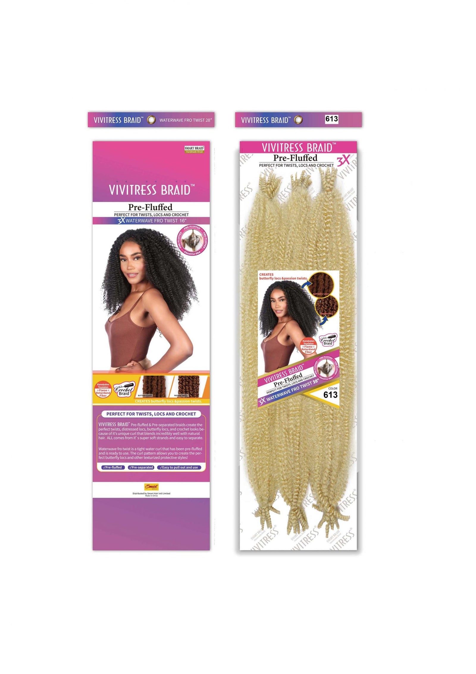 Vivitress Pre-Fluffed 3x16" Waterwave Fro Twist