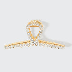 Kitsch Metal Rhinestone Loop Claw Clip 1pc - Gold