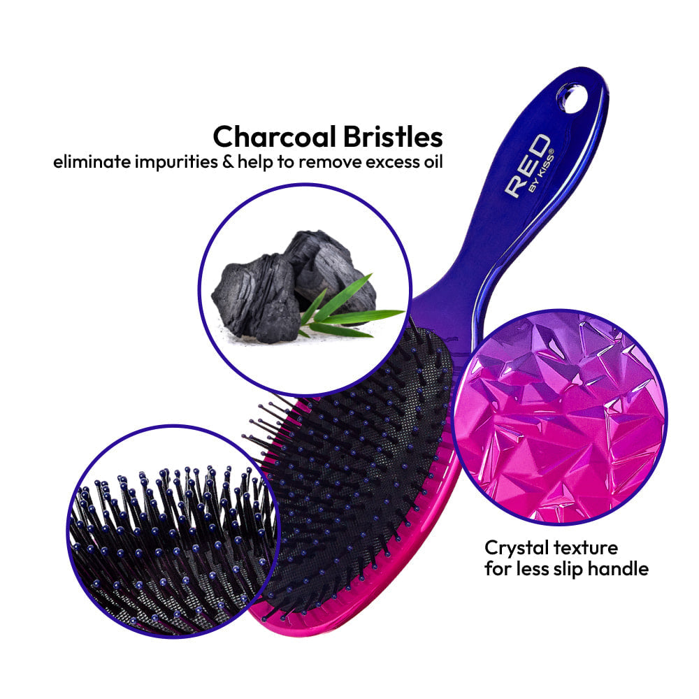 Red By Kiss Crystal Charcoal Brush – Oval  Charcoal Infused Brush