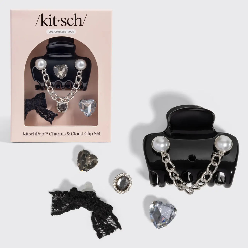 Kitsch pop Cloud Clip 7pc Set Vintage- Black