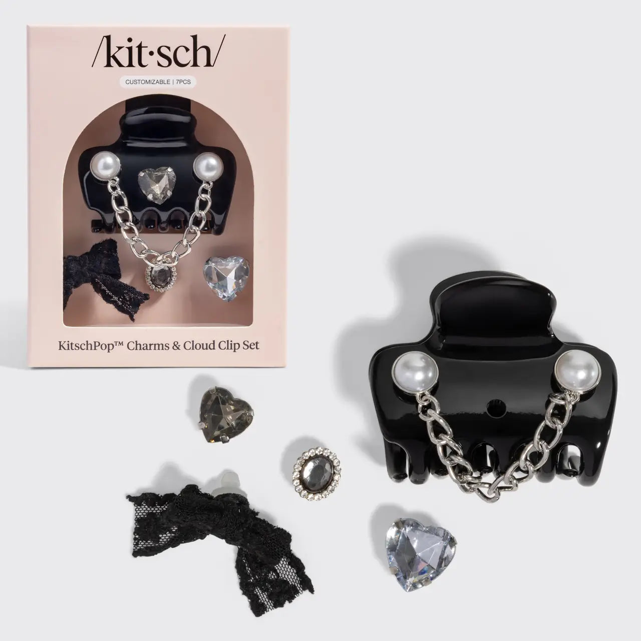 Kitsch pop Cloud Clip 7pc Set Vintage- Black