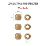 Red By Kiss Jumbo Wood Hair Beads (24pcs)  Colored Beads for Braid and Jewelry Making