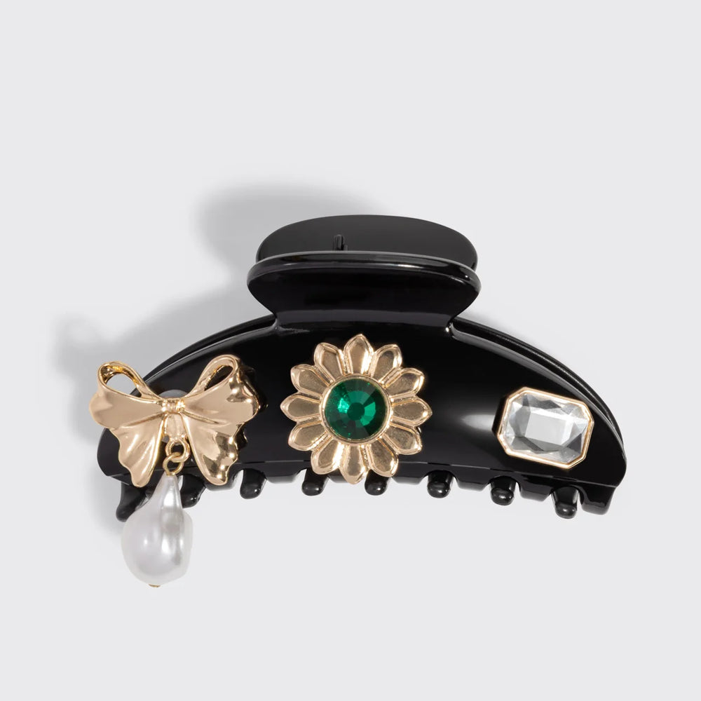 Kitsch pop Curved Claw Clip 7pc Set Vintage - Black