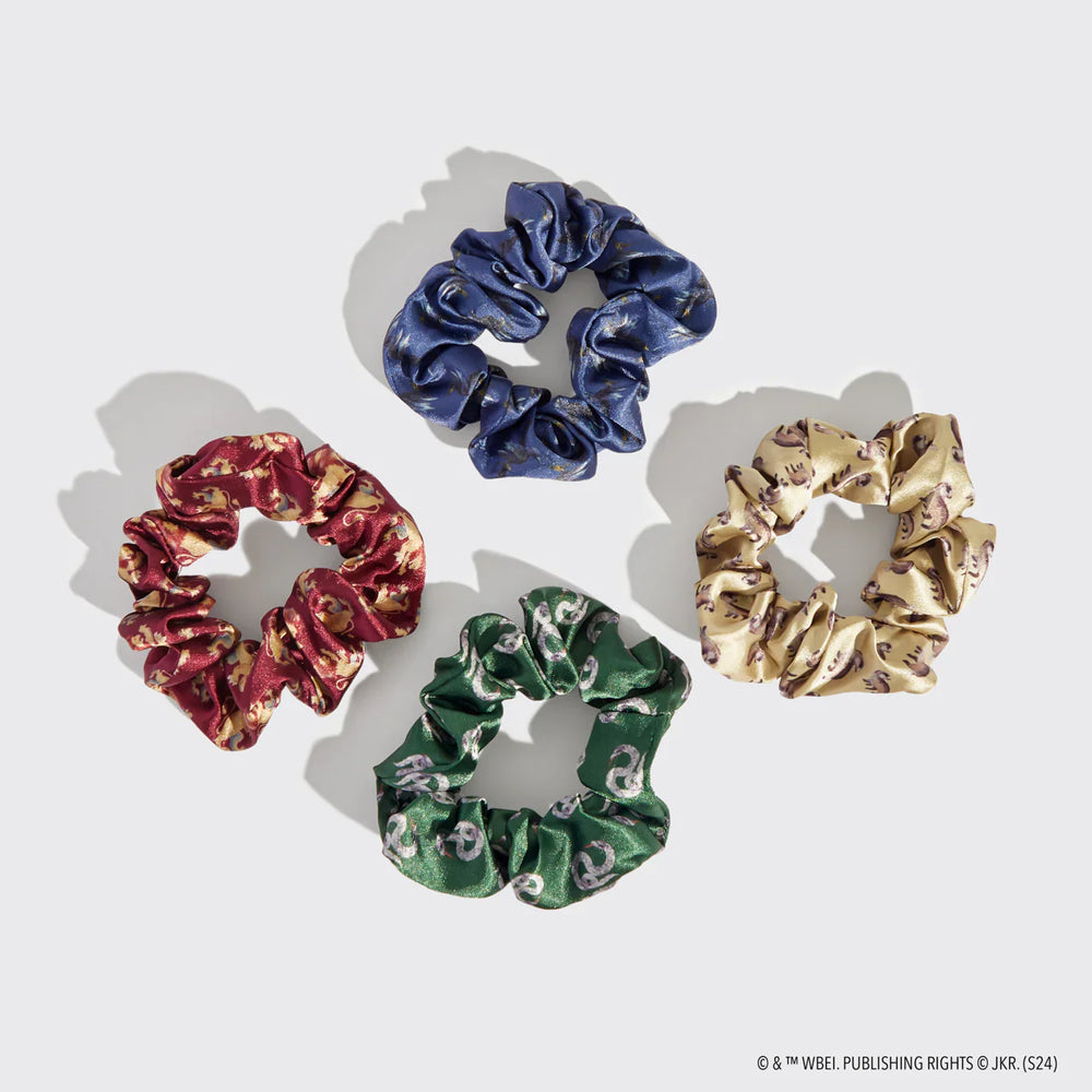 Kitsch Harry Potter x Kitsch Satin Scrunchies All Houses 4pc Set