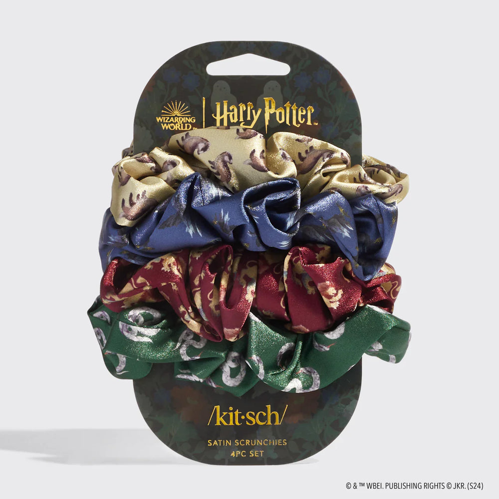 Kitsch Harry Potter x Kitsch Satin Scrunchies All Houses 4pc Set