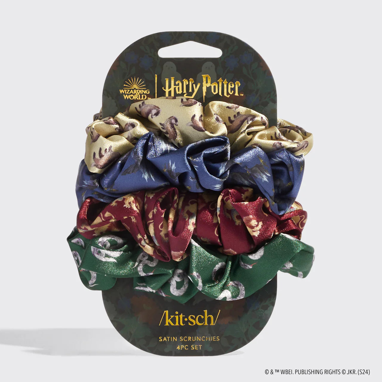 Kitsch Harry Potter x Kitsch Satin Scrunchies All Houses 4pc Set