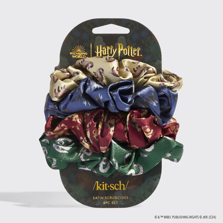 Kitsch Harry Potter x Kitsch Satin Scrunchies All Houses 4pc Set