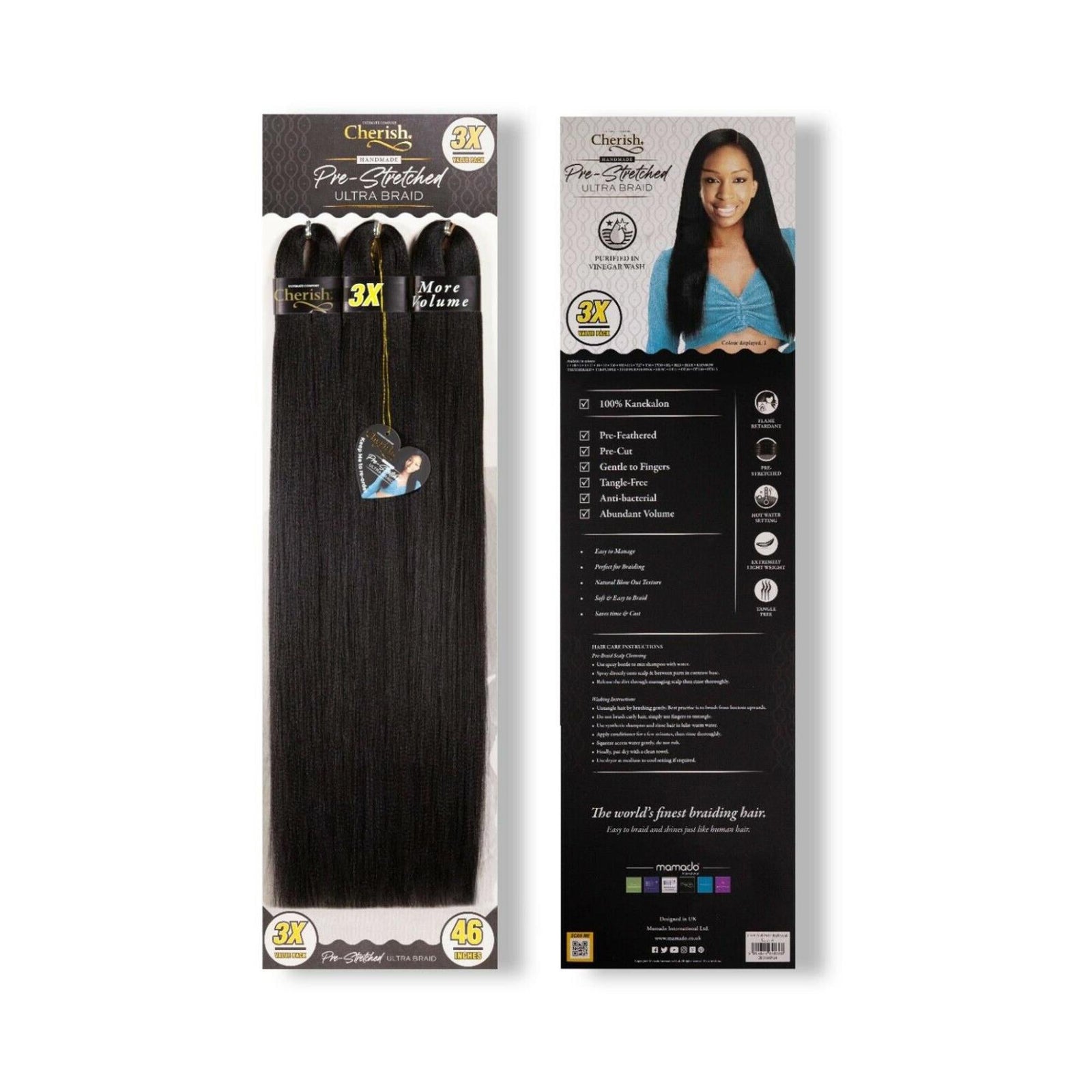 Cherish Ultimate Comfort Pre-Stretched Ultra Braid Hair 3X pack 46"