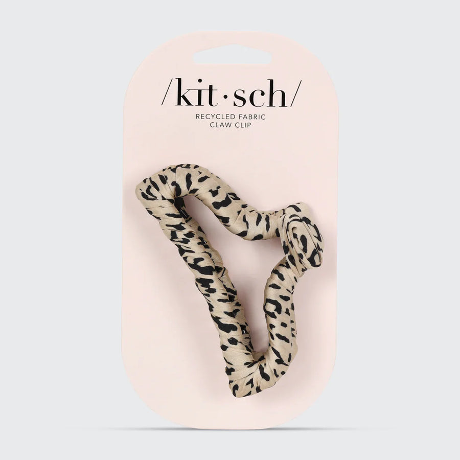 Kitsch Satin Wrapped Claw Clip - Leopard