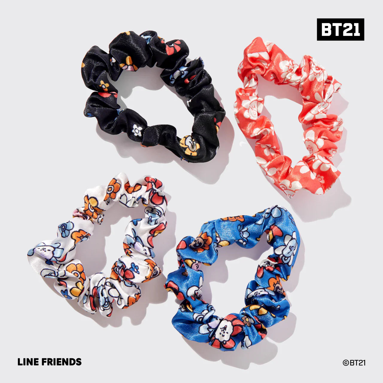 Kitsch Kitsch x BT21 Satin Sleep Scrunchies 4pc Set