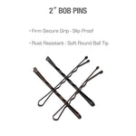 Red By Kiss Bob Pins Brown Black  2" 60 pcs