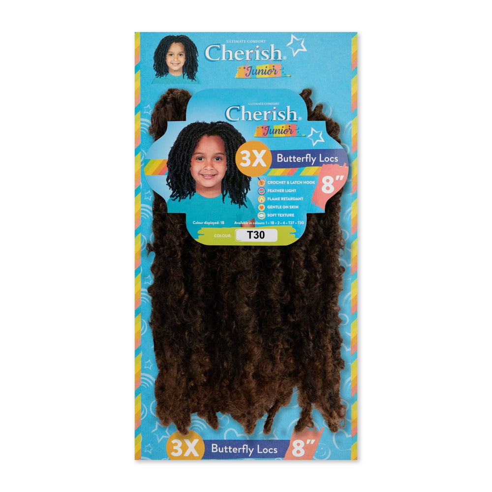 Cherish Junior Kids Bulk  Butterfly Locs 3X pack 8"