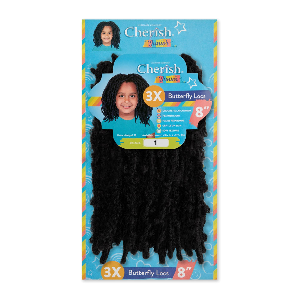 Cherish Junior Kids Bulk  Butterfly Locs 3X pack 8"