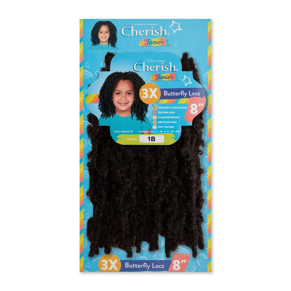 Cherish Junior Kids Bulk  Butterfly Locs 3X pack 8"
