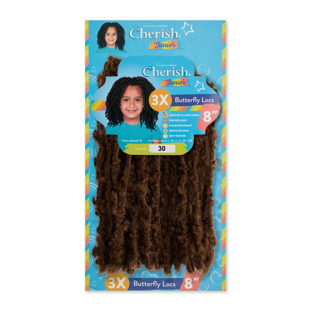 Cherish Junior Kids Bulk  Butterfly Locs 3X pack 8"