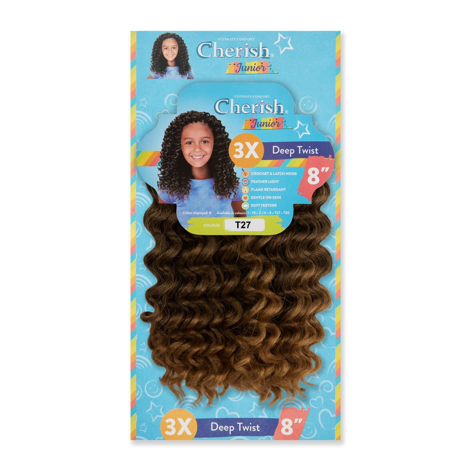Cherish Junior Kids Bulk Deep Twist 3X Pack 8"
