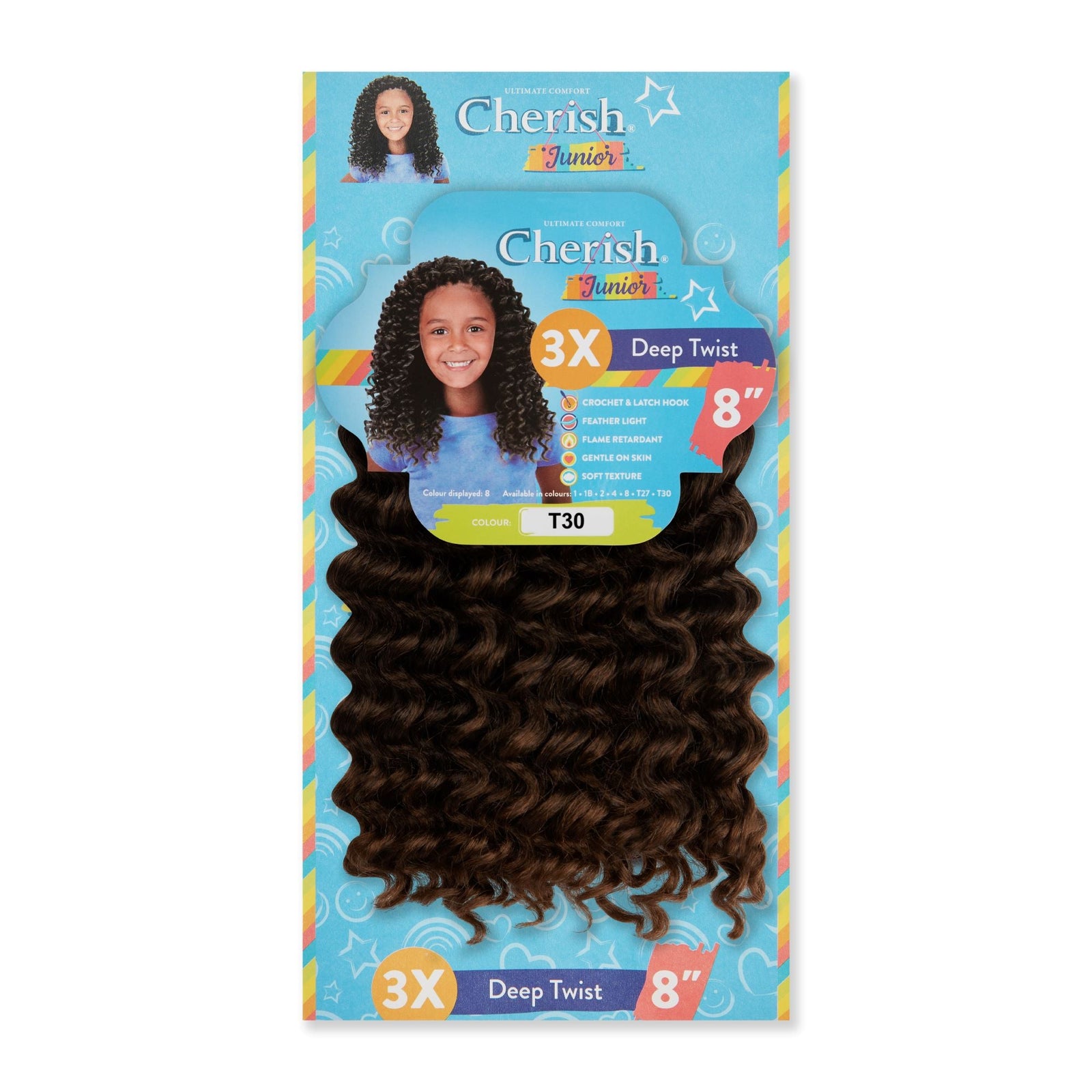 Cherish Junior Kids Bulk Deep Twist 3X Pack 8"