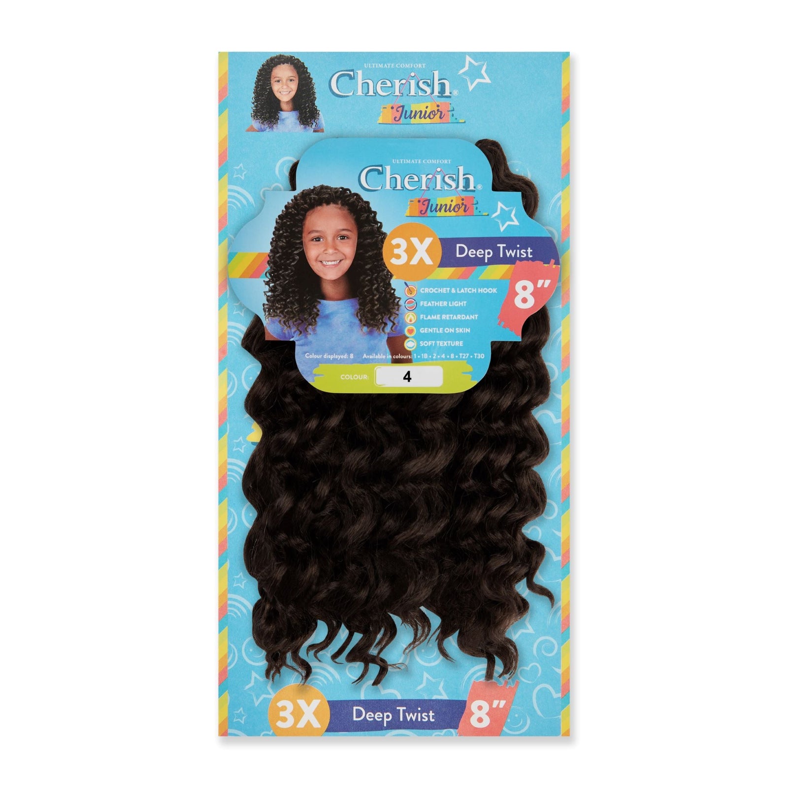 Cherish Junior Kids Bulk Deep Twist 3X Pack 8"