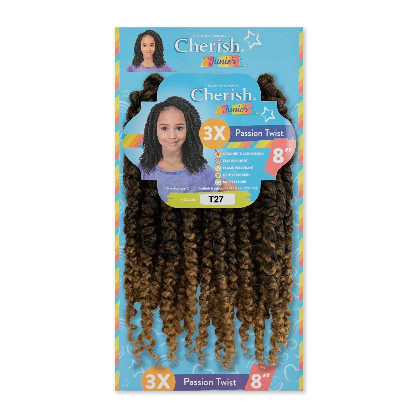 Cherish Junior Kids Bulk Passion Twist 3X Pack 8"