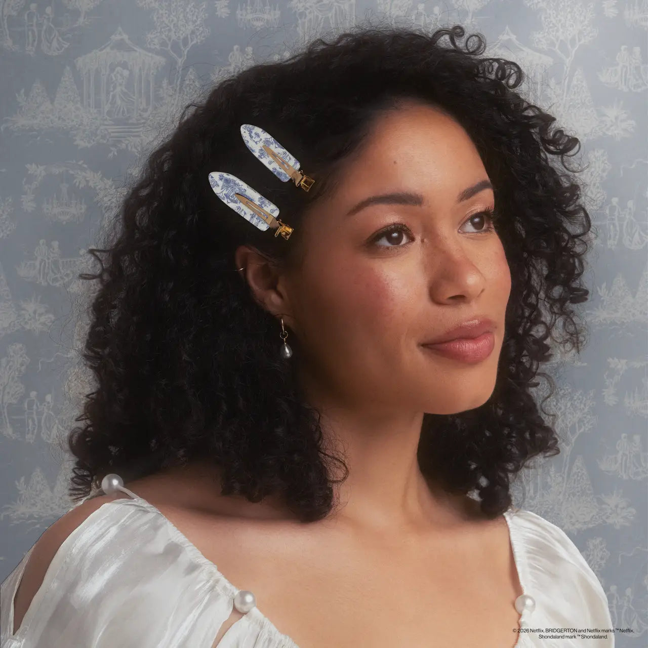 Kitsch Bridgerton X Creaseless Clips in Toile in Bloom