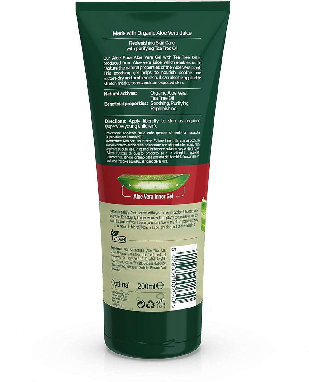 Aloe Pura Aloe Vera Gel with Tea Tree 200ml