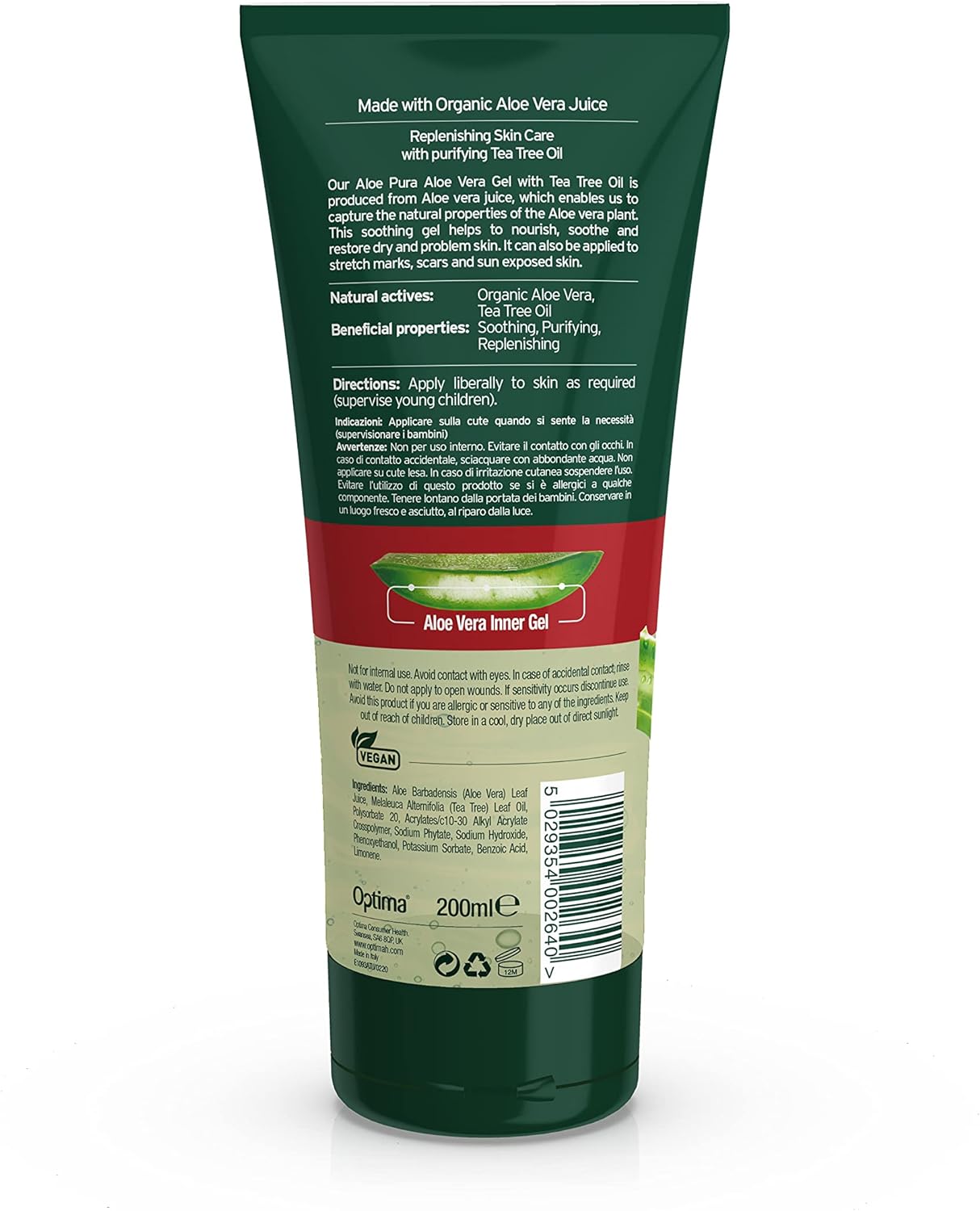 Aloe Pura Aloe Vera Gel with Tea Tree 200ml