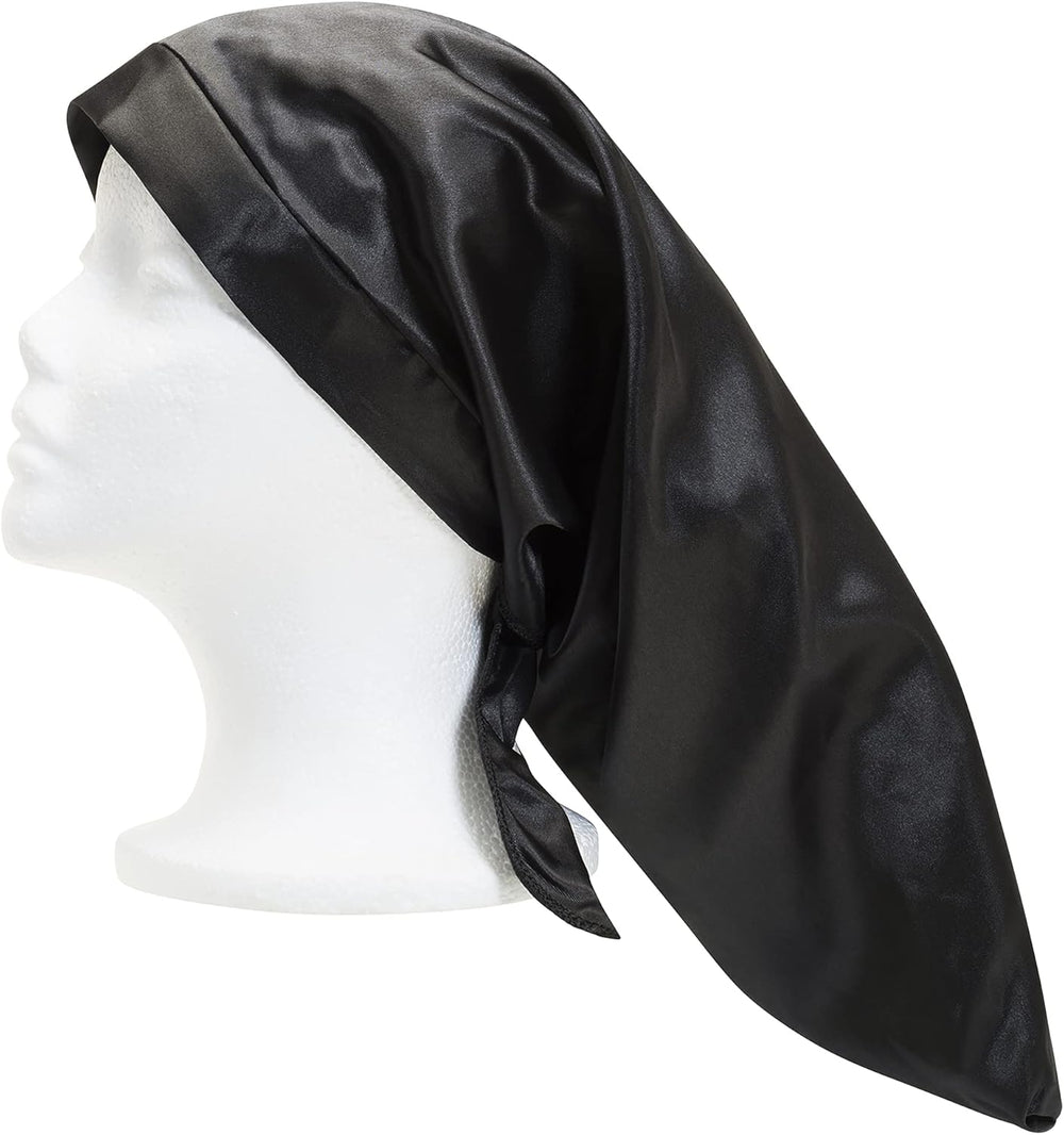 Cantu Braid Bonnet Extra Long Sleep Cap, Black