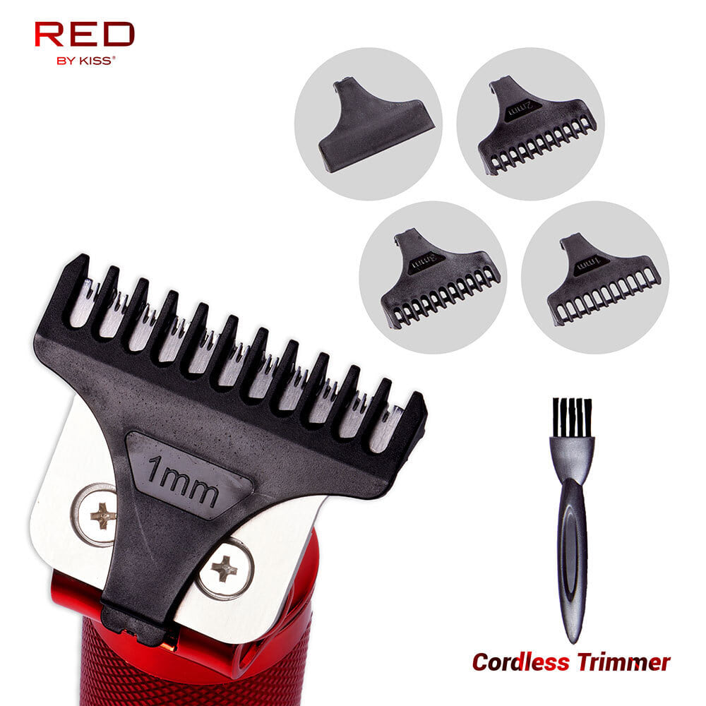 Red By Kiss Cordless Precision Blade Trimmer Red