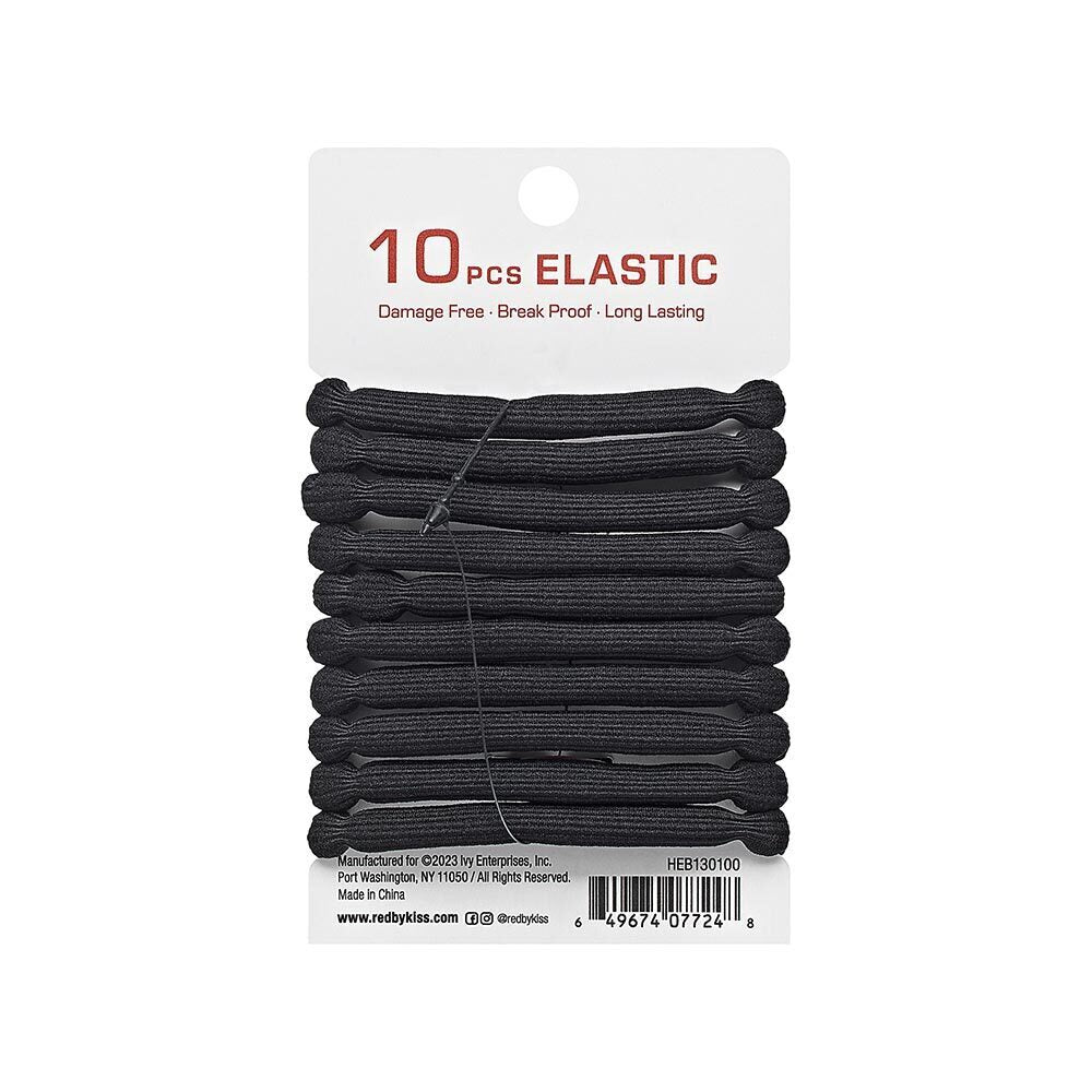 Red By Kiss Cotton Elastic Hair Band 8mm (10ct)