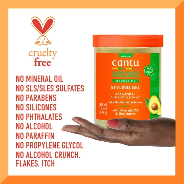 Cantu Avocado Paraben-Free Hydrating Styling Gel 524g/18.5oz