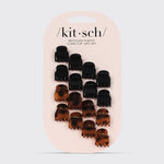 Kitsch Recycled Plastic Mini Classic Claw Clips 16pc - Black & Tort