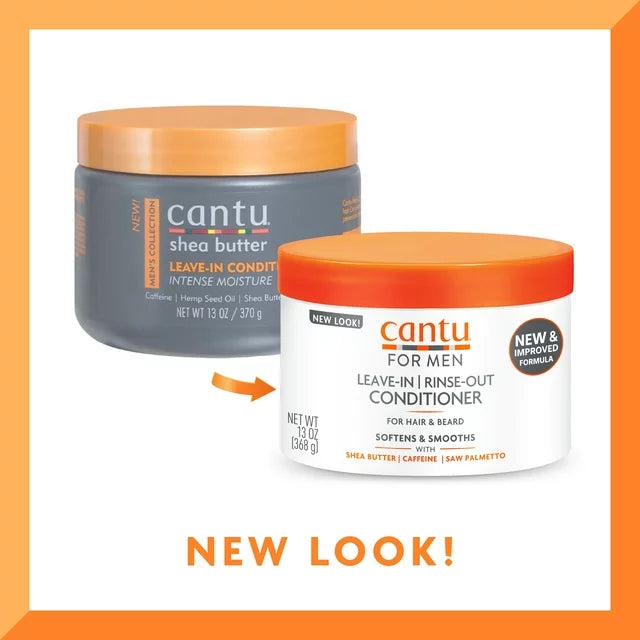 Cantu for Men Leave-in or Rinse-Out Conditioner for Hair & Beard 368g/13oz