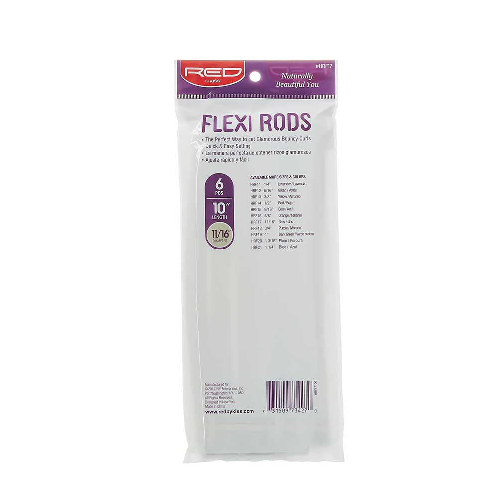 Red By Kiss Flexi Rods 10″ Length Gray