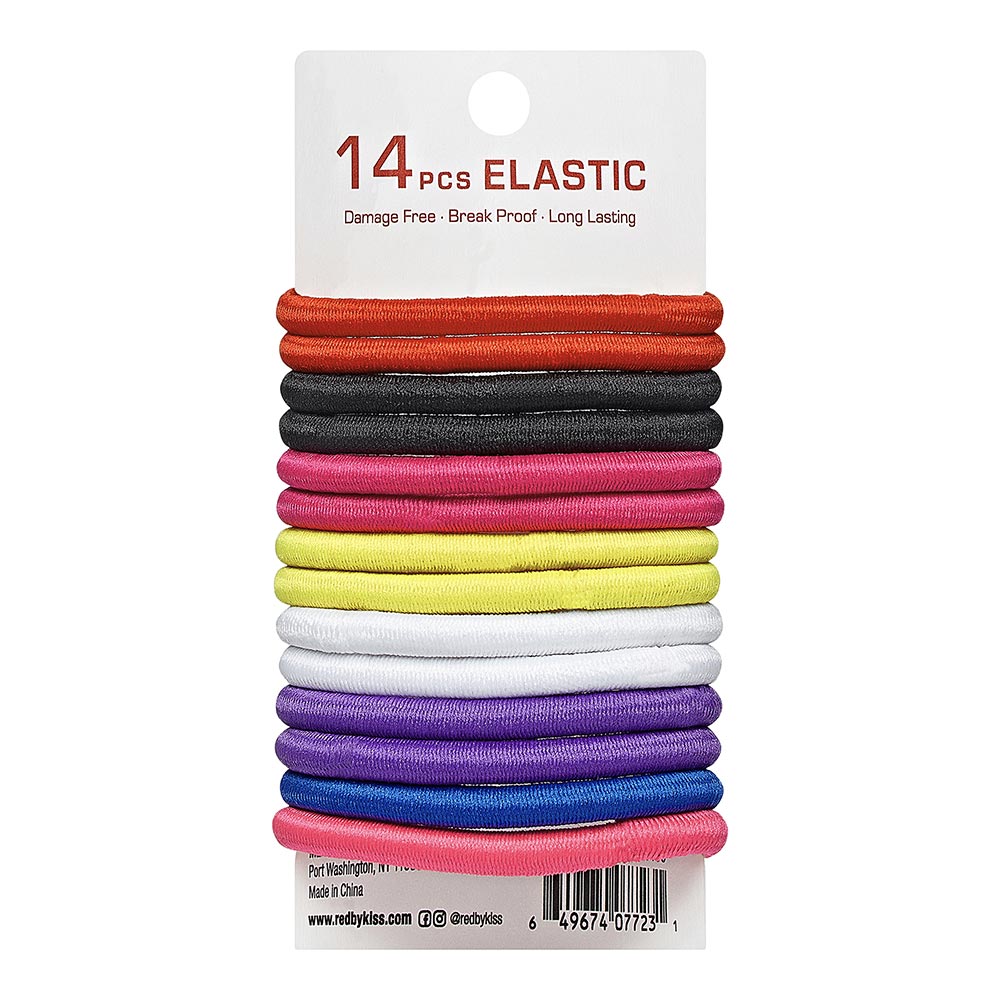 Red By Kiss Elastic Hair Band 5mm (14ct)  Bright Assorted