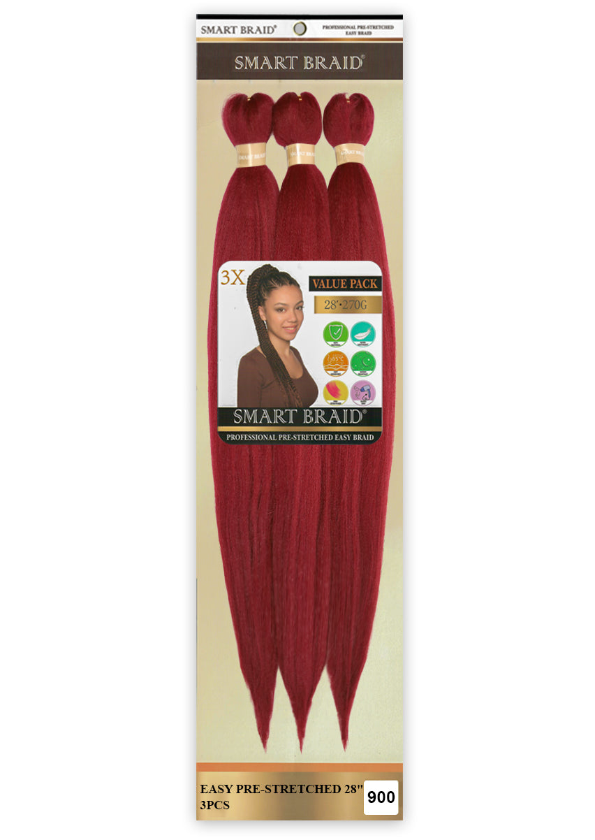 Smart Braid Pre-Stretched Braiding Hair 28" – 3X Pack