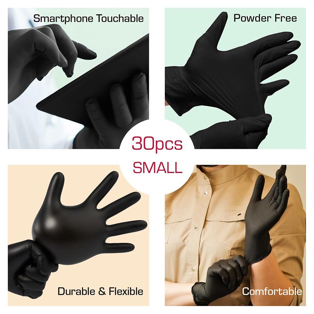 Red By Kiss Black Latex Gloves (30pcs)