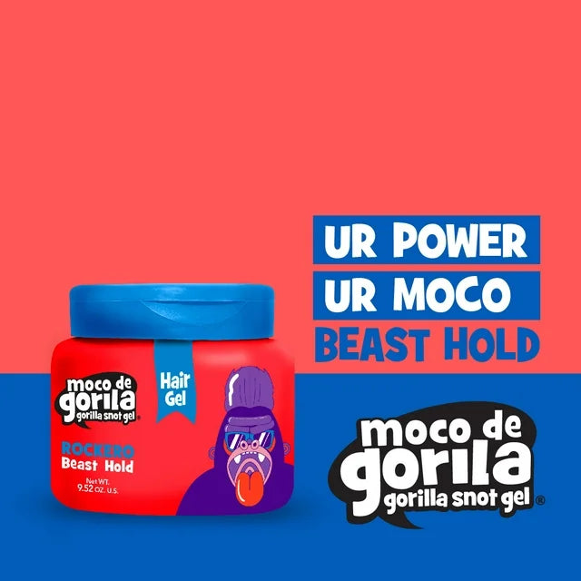 Moco de Gorila Rockero Hair Styling Gel, Long Lasting Hold Unisex 9.52 oz Jar[RED]