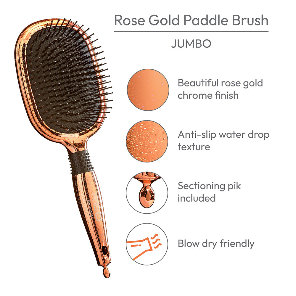 Red By Kiss Rose Gold Chrome Paddle Brush  Perfect for Blow Drying
