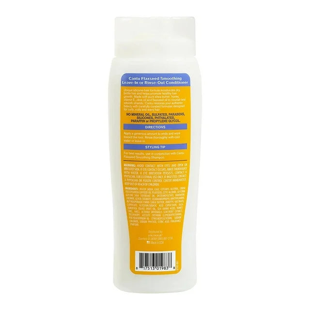 Cantu FlaxSeed Smoothing Leave-In or Rinse-Out Conditioner 400ml/13.5oz