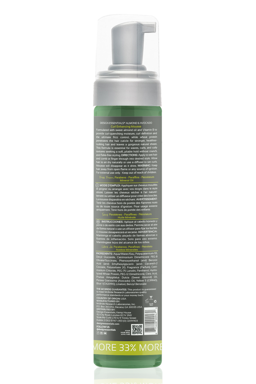 Design Essentials Almond & Avocado Curl Enhancing Styling Mousse 296ml/10oz