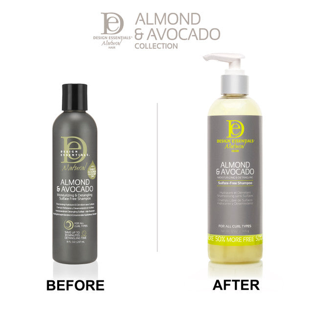 Design Essentials Almond & Avocado Moisturizing & Detangling Sulfate-Free Shampoo 365g/12oz