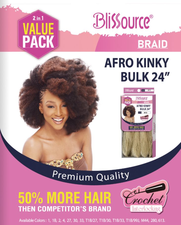 Blissource Premium Braid Afro Kinky Bulk