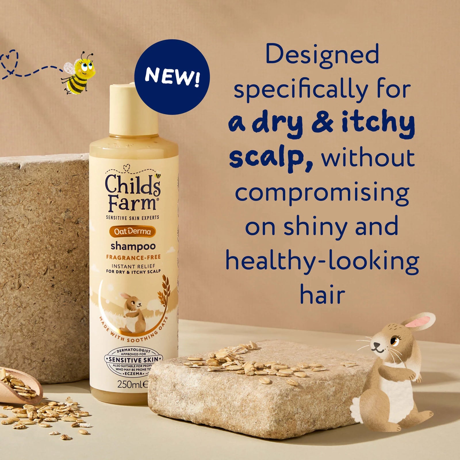 Childs Farm Sensitive Skin Experts Oat Derma Fragrance Free Shampoo 250ml