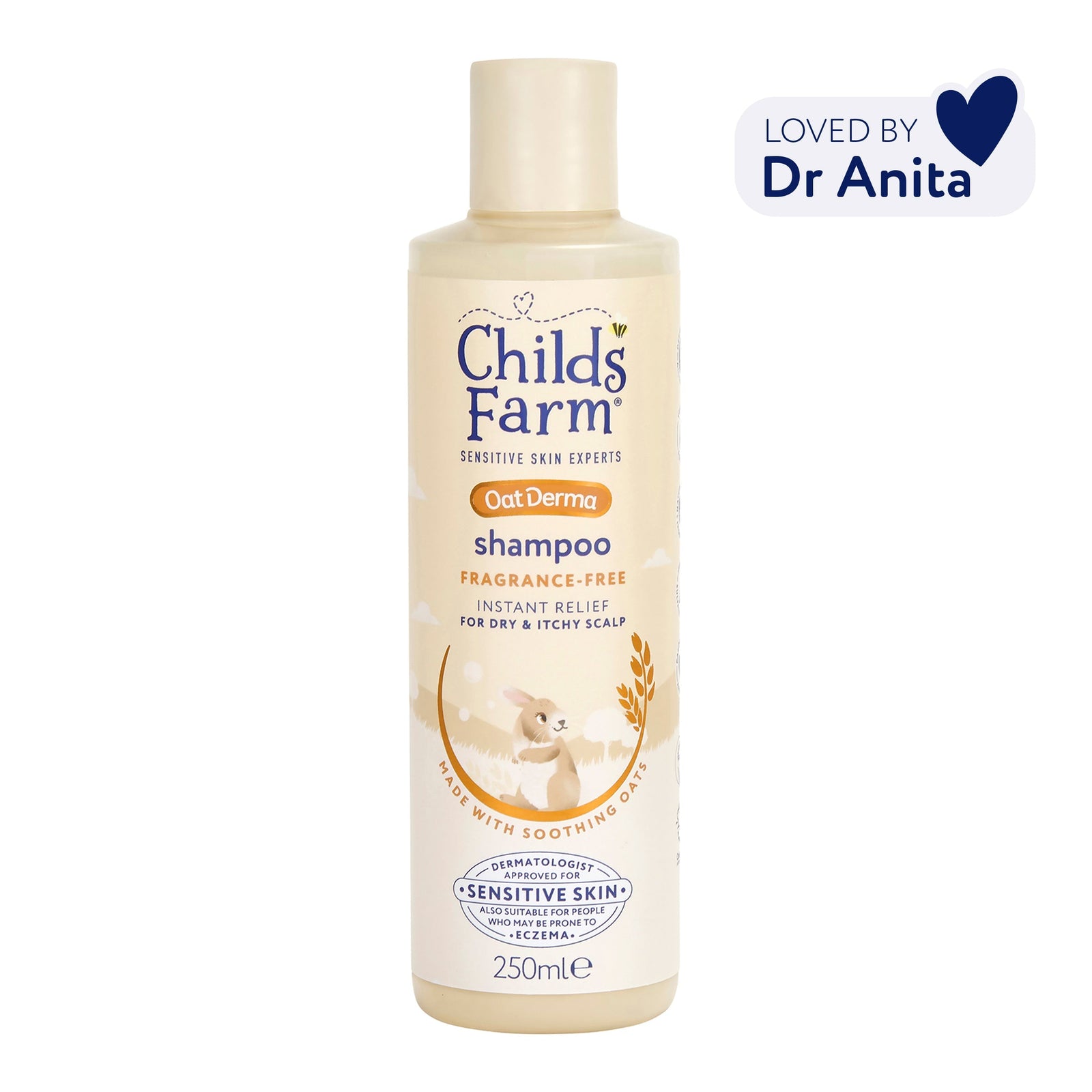 Childs Farm Sensitive Skin Experts Oat Derma Fragrance Free Shampoo 250ml