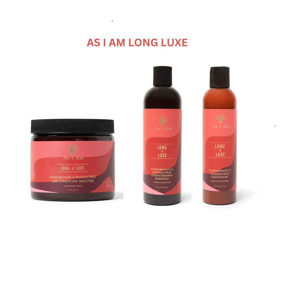As I Am Long & Luxe Coily & Curly Hair Bundle – Shampoo 355ml/12oz, GroYogurt 237ml/8oz, Smoothie 454g/16oz