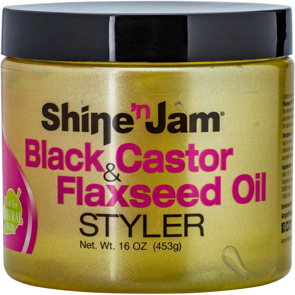 Ampro Shine 'N Jam Black Castor & Flaxseed Oil Gel