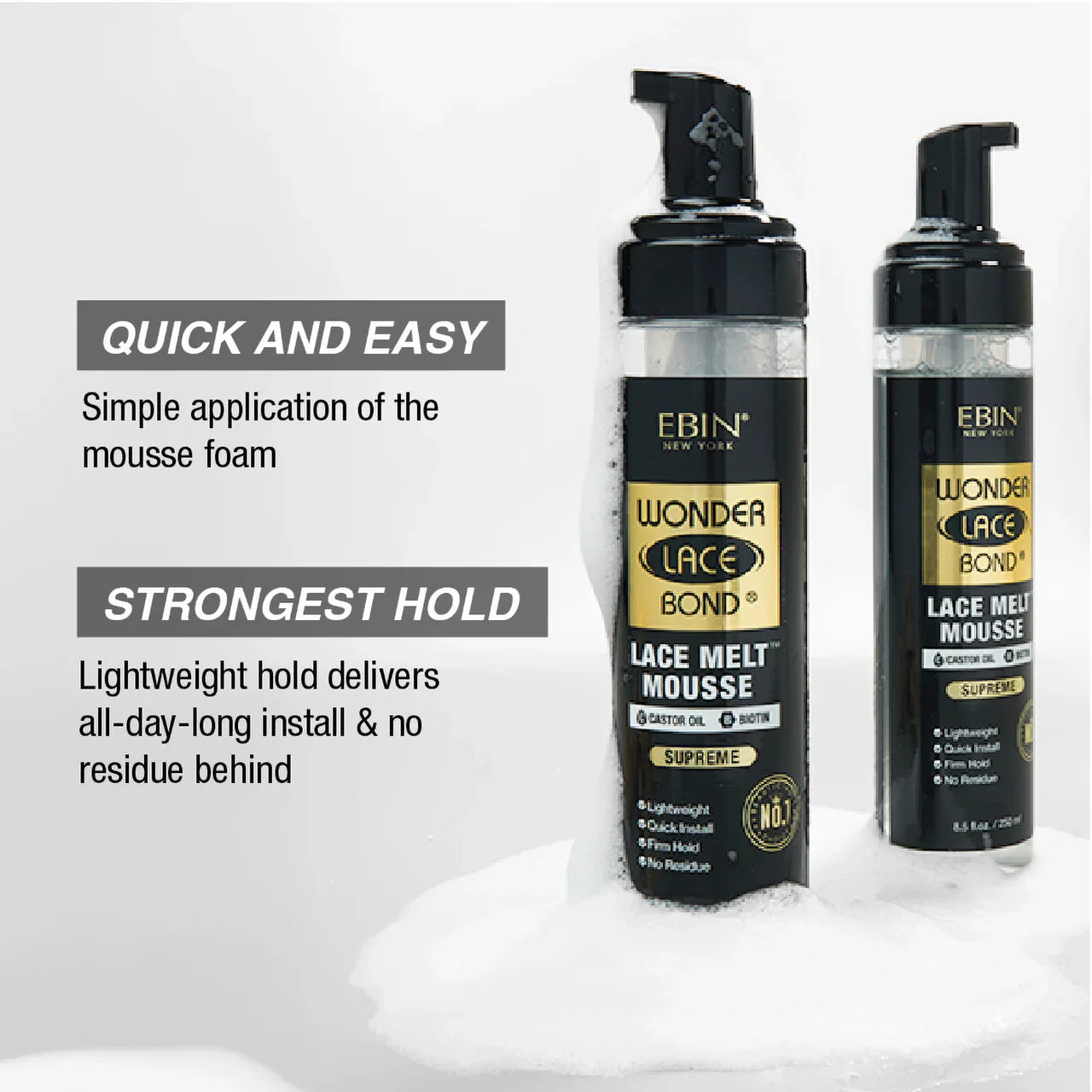 Ebin Wonder Lace Bond Lace Melt Lightweight Mousse Supreme 250ml