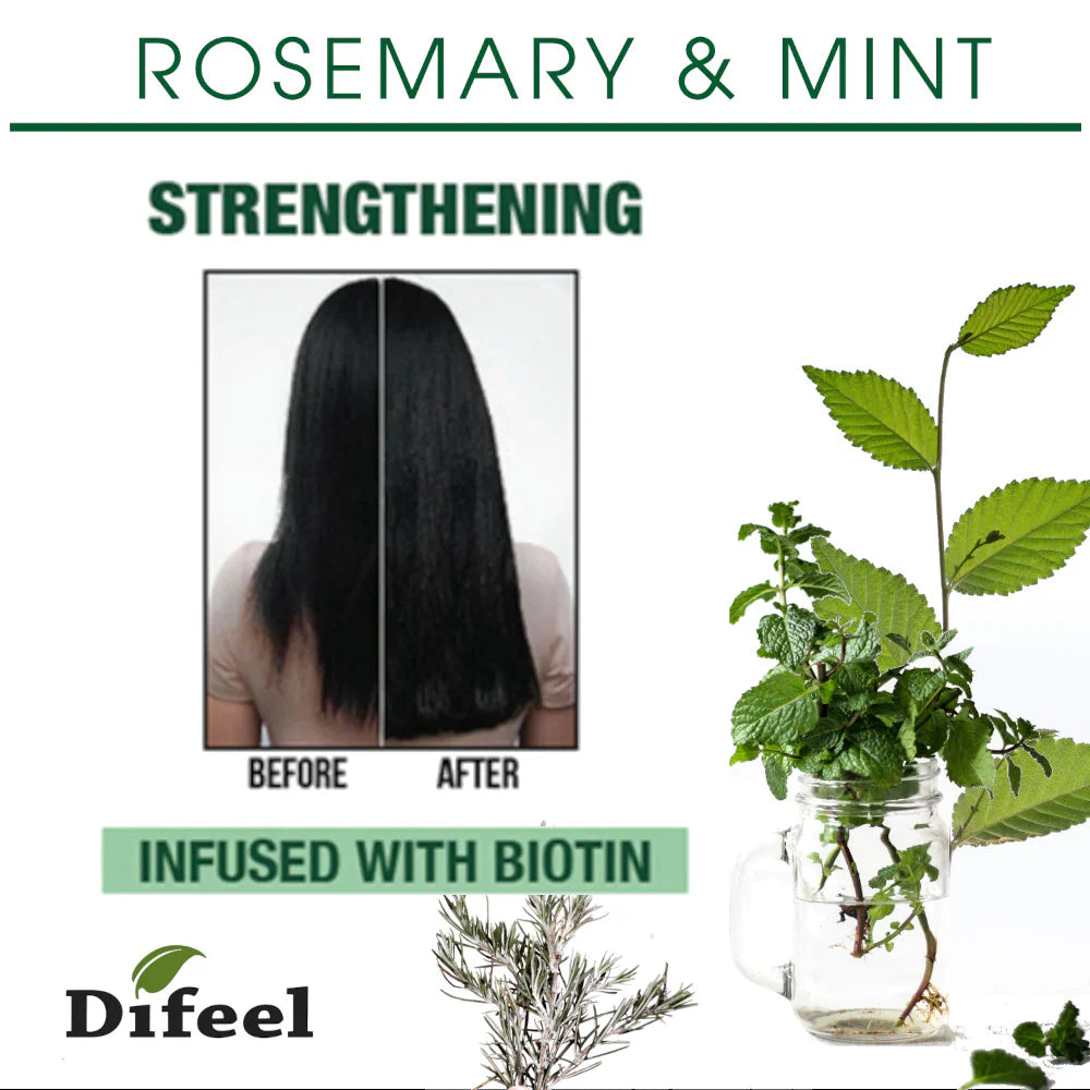 Difeel Rosemary & Mint Hair Strengthening Shampoo with Biotin 354ml