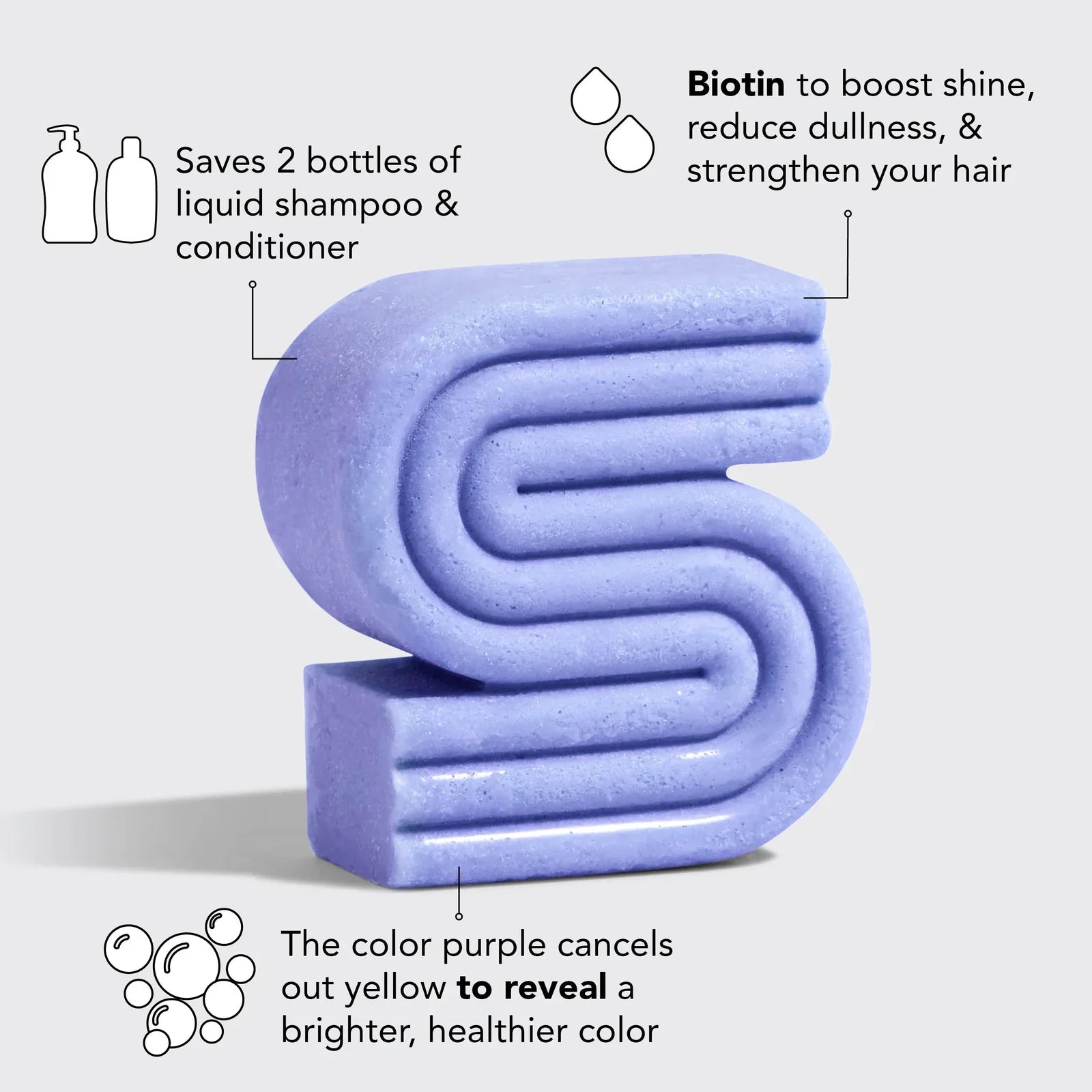 Kitsch Purple Toning Shampoo Bar for Color Treated & Grey Hair 91g