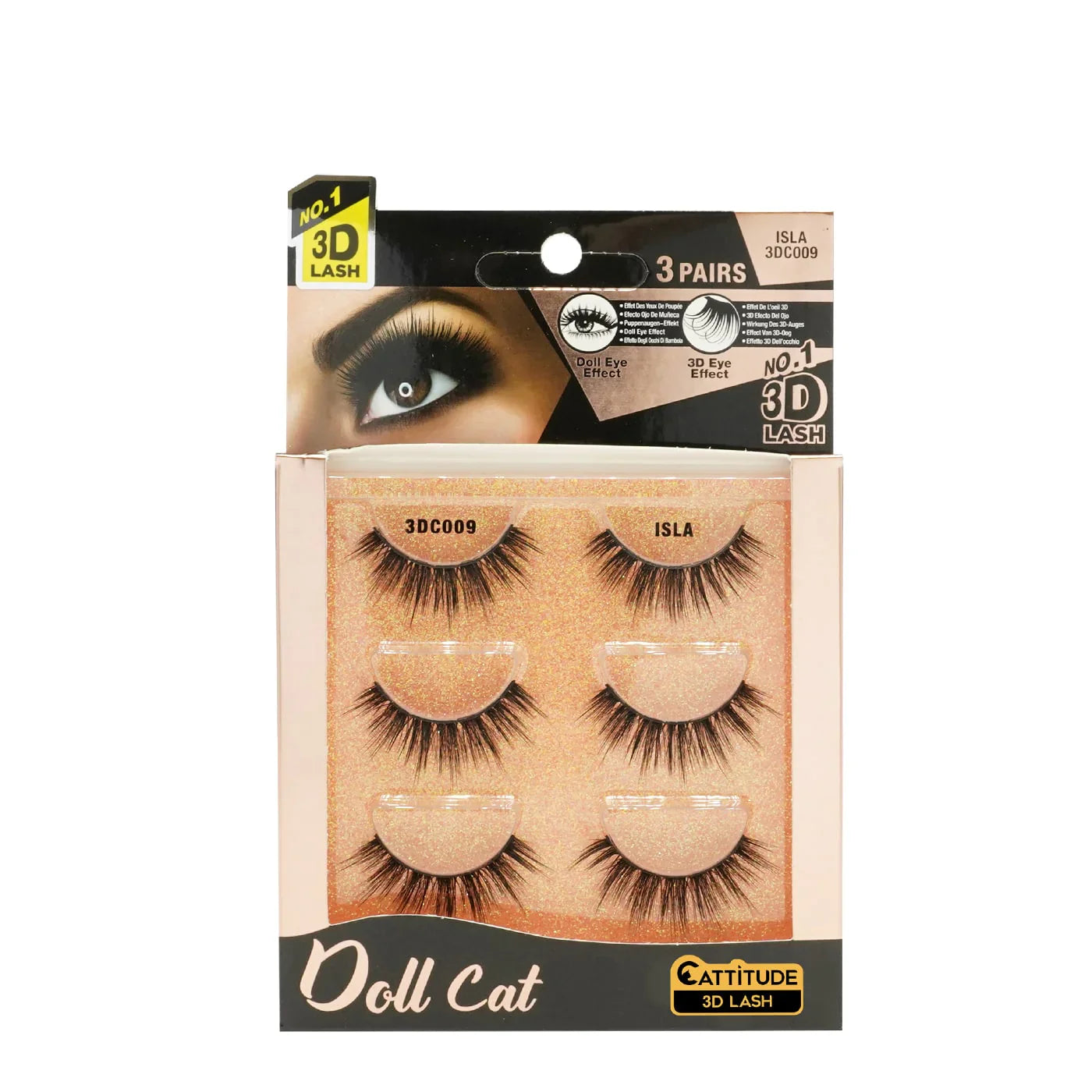 Ebin New York Doll Cat Lashes 3 Pairs